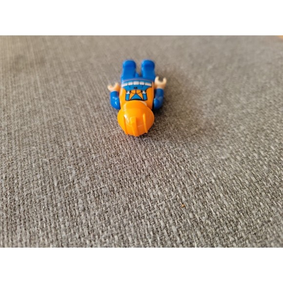 LEGO Construction Worker Blue Overalls Orange Shirt & Hat Mini Figure Minifig - Picture 5 of 7